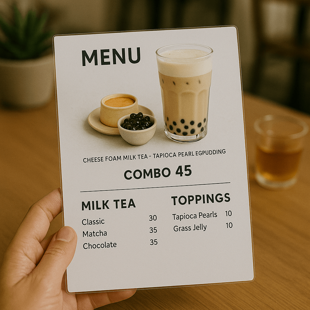 Menu gợi ý combo + topping upsell Menu gợi ý combo + topping upsell