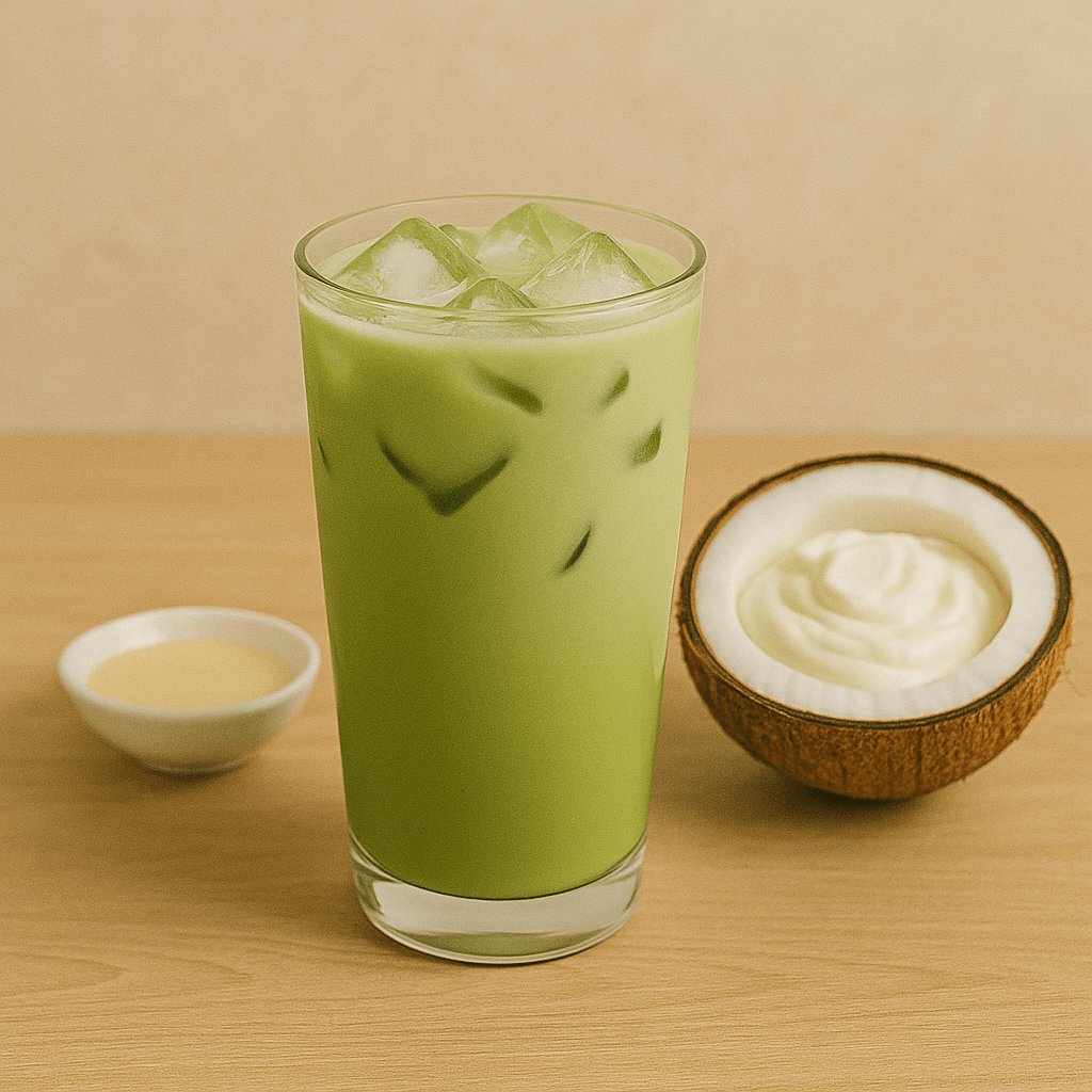 Trà xanh sữa đặc + Greek yogurt Trà xanh sữa đặc + Greek yogurt