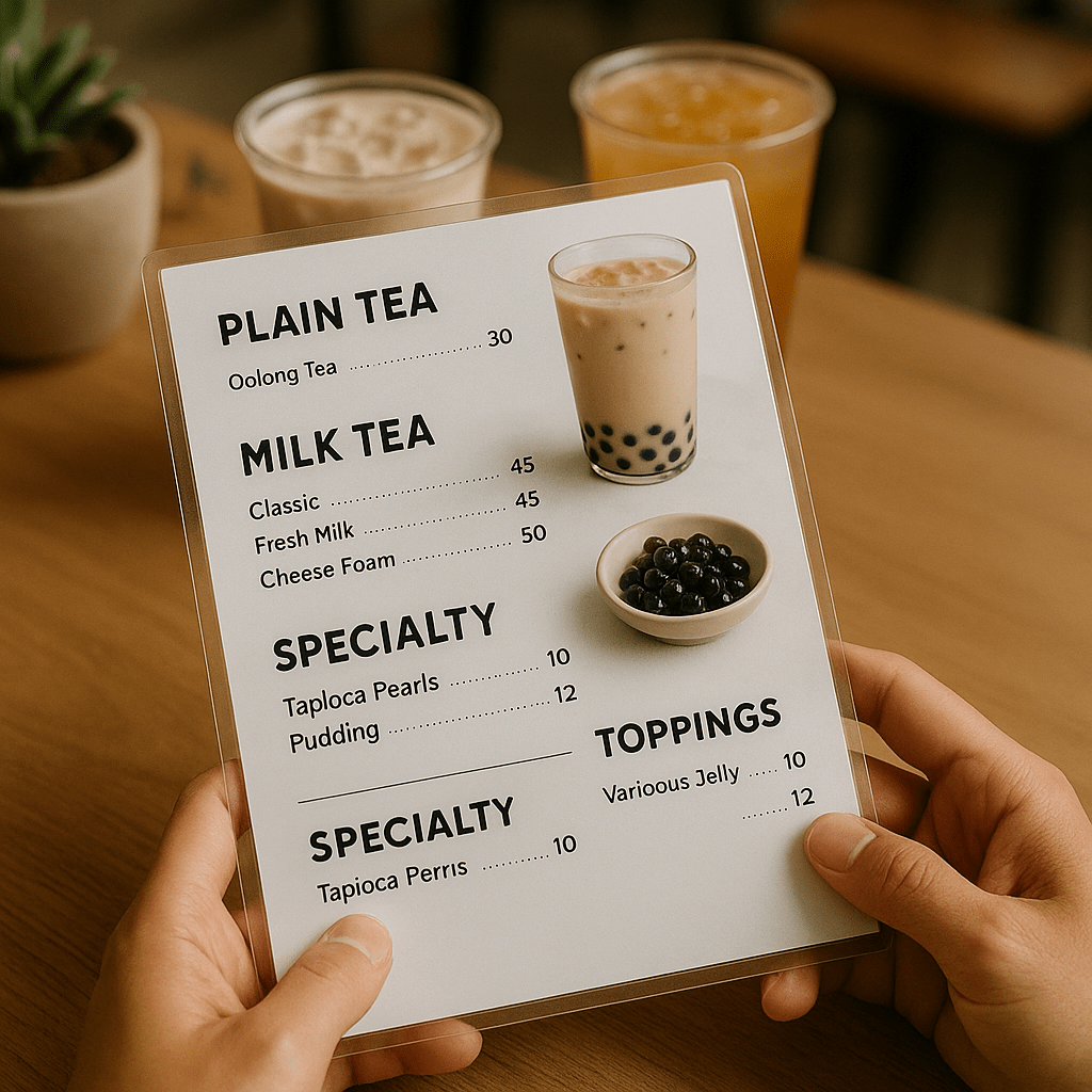 Các yếu tố quan trọng trong thiết kế menu trà sữa hiệu quả Các yếu tố quan trọng trong thiết kế menu trà sữa hiệu quả