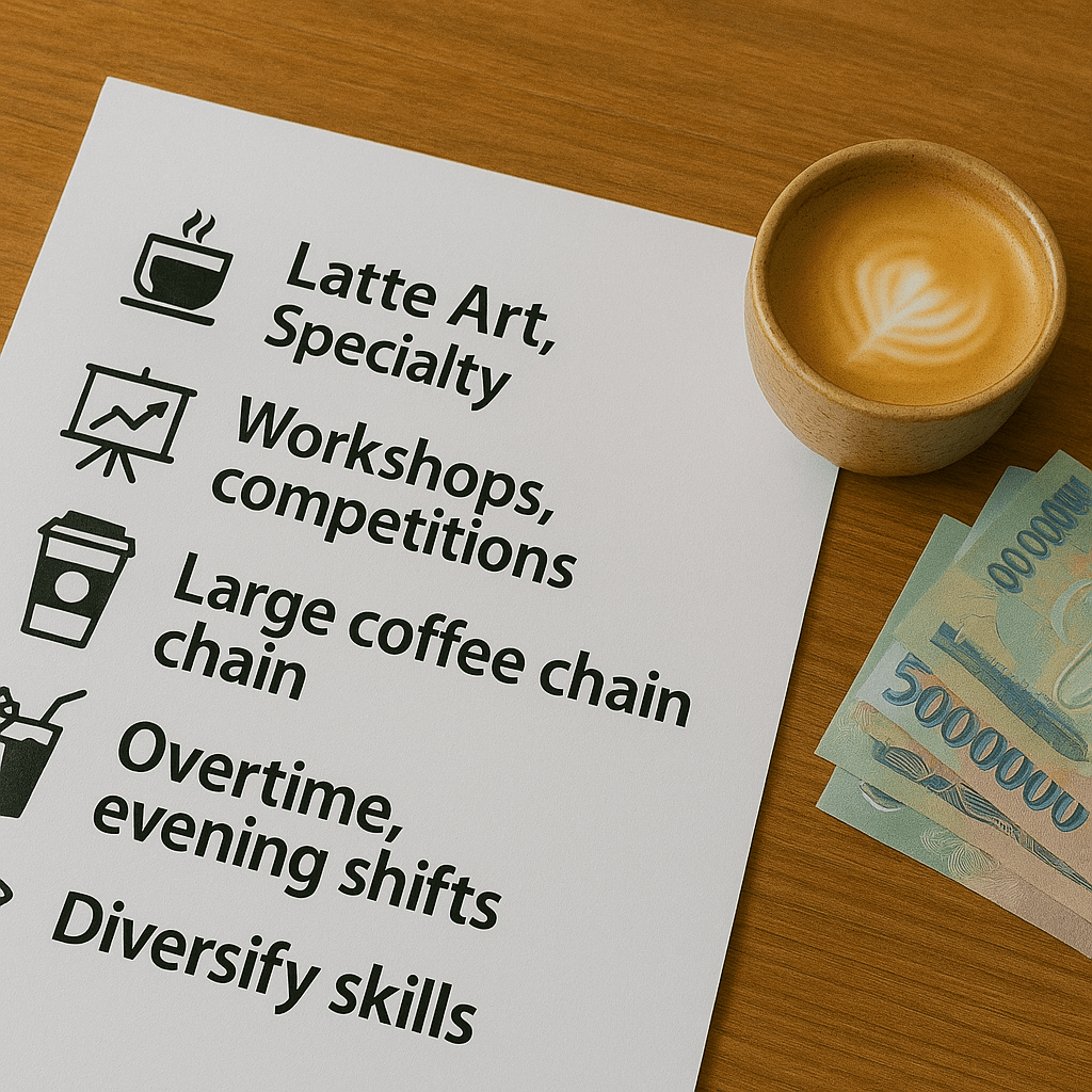 Cơ hội tăng thu nhập cho barista Cơ hội tăng thu nhập cho barista