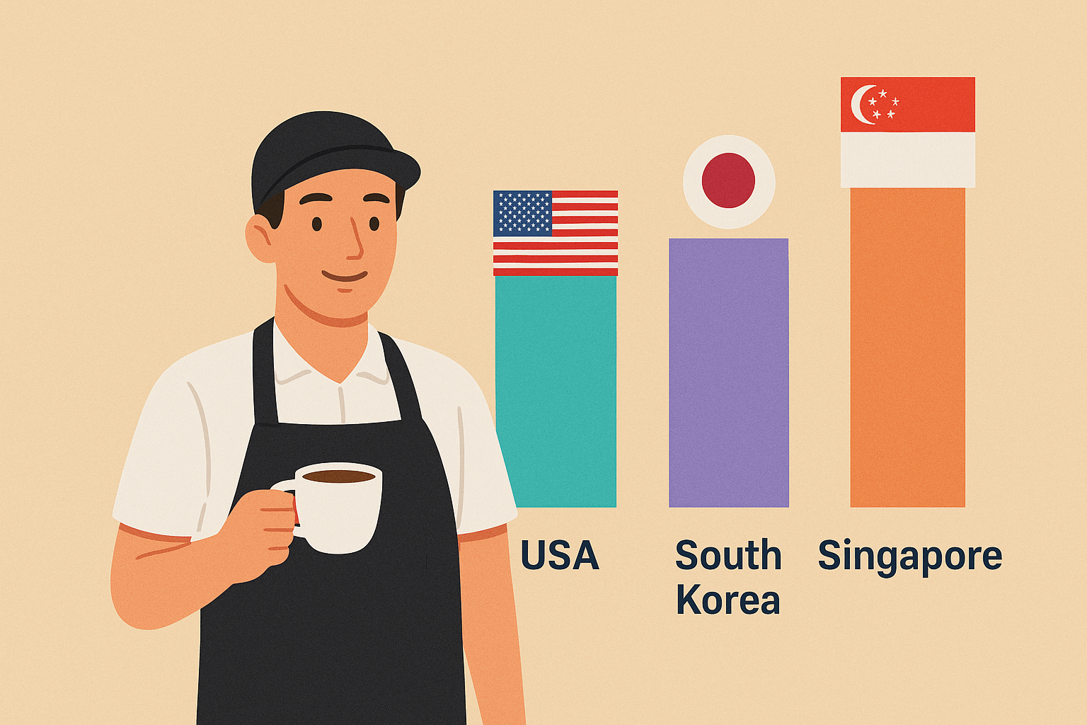 So sánh mức lương nhân viên pha chế tại Việt Nam và quốc tế So sánh mức lương nhân viên pha chế tại Việt Nam và quốc tế